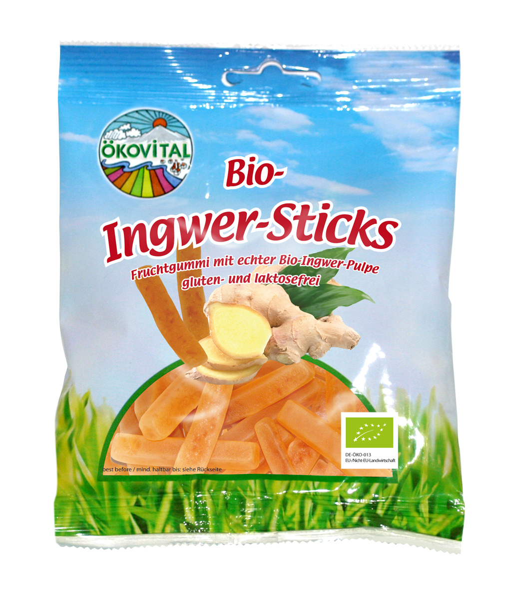 Verpackte Ingwer Sticks